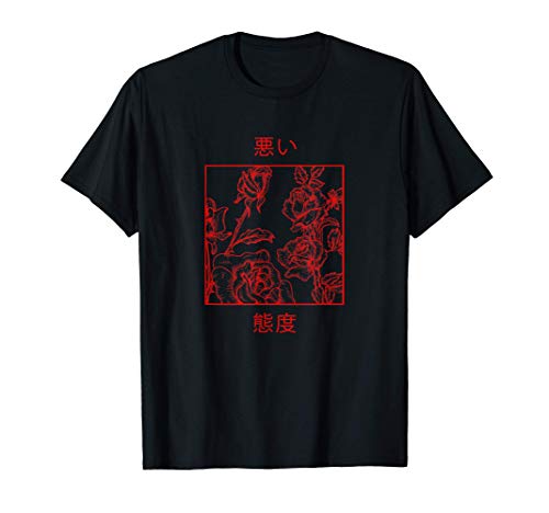 Bad Attitudes Roses Punk Grunge Moda Japonesa Aesthetic Camiseta