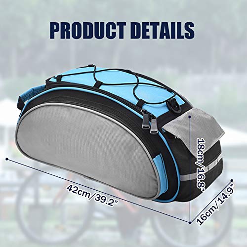 BAIGIO Bolsa Trasera para Bicicleta Multifuncional Bolsa de Asiento Trasero Bolsa de Hombro para Ciclismo al Aire Libre, 13L (Azul)