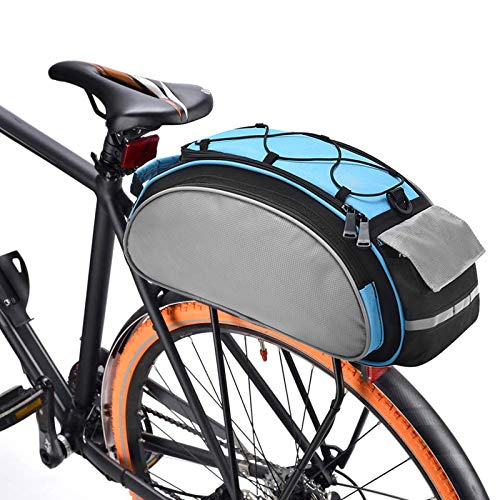 BAIGIO Bolsa Trasera para Bicicleta Multifuncional Bolsa de Asiento Trasero Bolsa de Hombro para Ciclismo al Aire Libre, 13L (Azul)