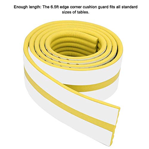 Banda de espuma de protección infantil de 6.5 pies Niños que comprueban el borde seguro y los protectores de esquina Cojín78.35x3.15x3.15in(Amarillo)