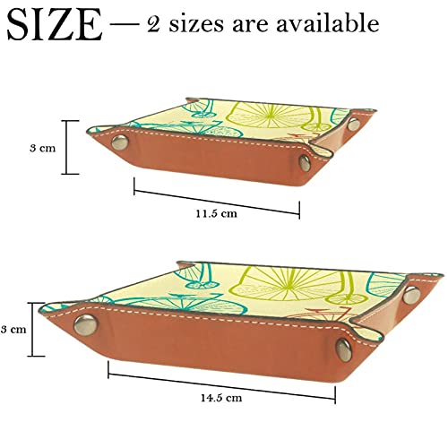 Bandeja de cuero,Bicicleta de rueda grande ,Bandeja de cuero plegable para reloj de joyería de monedas de llave de almacenamiento