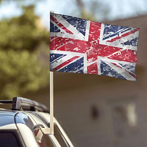 Bandera británica de Inglaterra, bandera para ventana de coche, bandera de doble cara, 18 x 12 pulgadas, sin asta de bandera