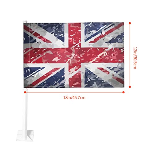 Bandera británica de Inglaterra, bandera para ventana de coche, bandera de doble cara, 18 x 12 pulgadas, sin asta de bandera