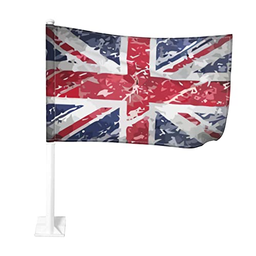 Bandera británica de Inglaterra, bandera para ventana de coche, bandera de doble cara, 18 x 12 pulgadas, sin asta de bandera