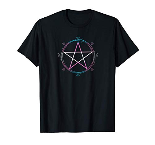 Bandera Pentagrama Pagana Trans Orgullo Trans Boho Camiseta