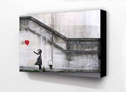 Banksy Balloon Girl There Is Always Hope 6 x 4 Inches Postcard Size Block Mounted Print by Poster Monde