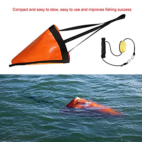 Baohao Sea Brake System, Orange Drift Sock Sea Anchor Drogue, con Cuerda de Remolque Boya Ball Flotador Leash Sea Brake System