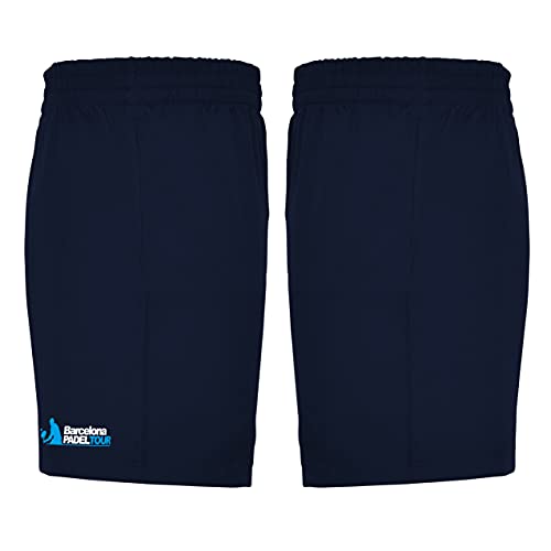 Barcelona Padel Tour | Pantalón Corto con Bolsillos para Hombre | Short en Tejido Ligero y Transpirable con Estampación Especial de Pádel | Ropa Deportiva Marino L