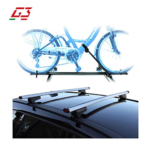 Barras portaequipajes para bicicleta compatibles con Toyota Auris Touring Sports Rails 5P 2013 > Porta todo bicicleta Portaequipajes G3 Clip Alu Portabicicletas Ciclo Viaje Techo Bicicleta