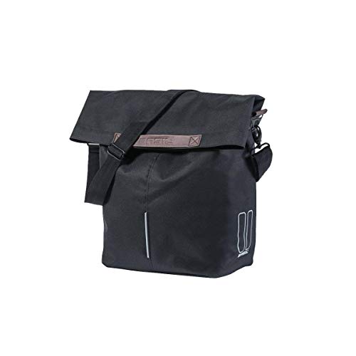 Basil City Shopper Alforja, Unisex, Negro, 14/16 Litre