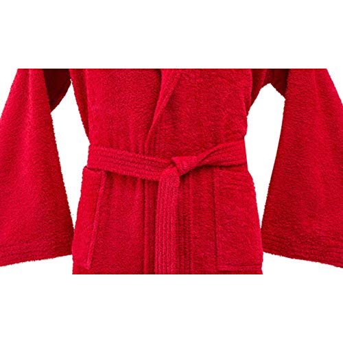 Bassetti - Albornoz con capucha para hombre/mujer, disponible en varias tallas y colores, 100% algodón rojo XL