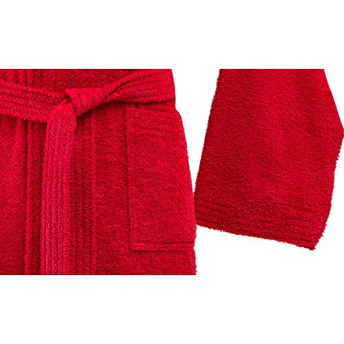 Bassetti - Albornoz con capucha para hombre/mujer, disponible en varias tallas y colores, 100% algodón rojo XL