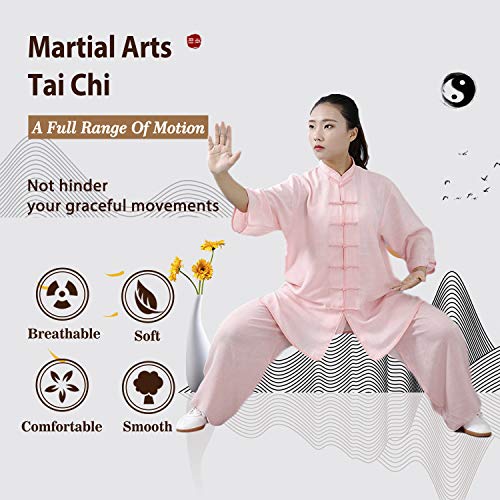 BBLAC 2KEY Artes Marciales Ropa | Unisex Traje para Tai Chi y Meditación | Tradicional Chino Uniforme Está Hecho (M,D)