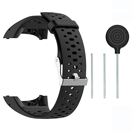 Beauneo Pulsera de Silicona para Correa de MuuEca para Polar M400 M430 GPS Sports Smartwatch Reemplazo de Pulsera Correa de Reloj Correas con Herramienta Negro