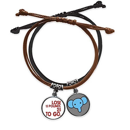 Beauty Gift Rojo Inglés perder peso Cotización pulsera cuerda mano cadena cuero elefante pulsera