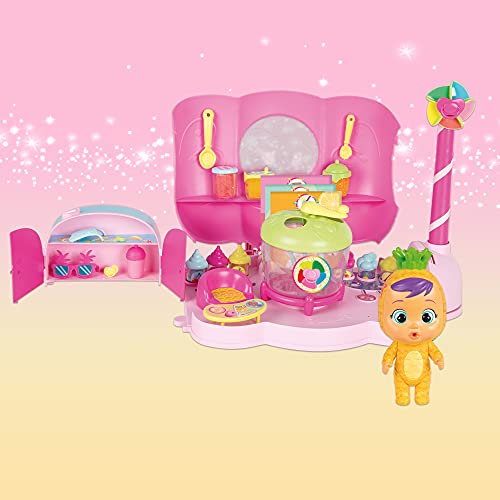 BEBÉS LLORONES LÁGRIMAS MÁGICAS Tutti Frutti La Fábrica de Pia | Playset con muñeca Pia y 20 Accesorios para crear mini Batidos, Zumos y Gelatinas - Juguete para niños y niñas +3 Años