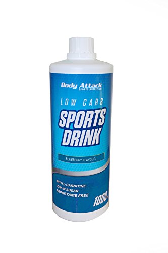 Bebidas deportivas bajas en carbohidratos de Body Attack, bebidas deportivas concentradas, bajas en azúcar y calorías, vegano, arándano, (1x 1000ml)