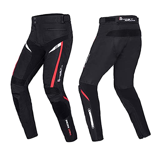 BEDSETS Pantalones de Moto Para Hombre, Pantalones de Mezclilla, Pantalones de Motocross, Jeans Con 2 Pares de Almohadillas Protectoras, Con Forro Protector (Devil black,L)