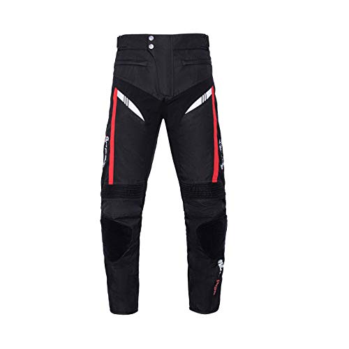 BEDSETS Pantalones de Moto Para Hombre, Pantalones de Mezclilla, Pantalones de Motocross, Jeans Con 2 Pares de Almohadillas Protectoras, Con Forro Protector (Devil black,L)