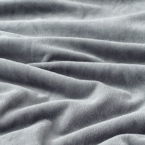 Bedsure Sabanas Coralina 160 Invierno - Juego Sábanas 160 x 190 Franela 4 Piezas, Sabanas Polar Termica Calientes Cama 160, Sabana Bajera Ajustable 160x200 con Encimera, Gris