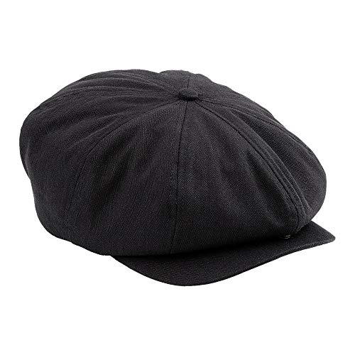 Beechfield - Gorra clásica modelo Newsboy para hombre (L/XL/Negro)