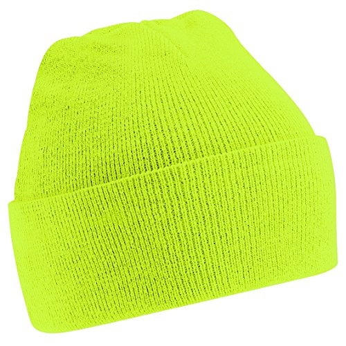 Beechfield - Gorro de invierno con tacto super suave - Invierno/Nieve (Talla Única/Verde fluorescente)