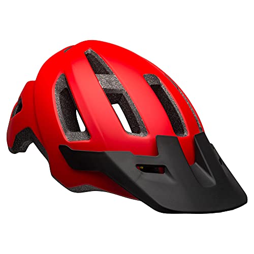 BELL Nomad Casco de Bicicleta de montaña, Hombre, Rojo Mate y Negro, Talla única