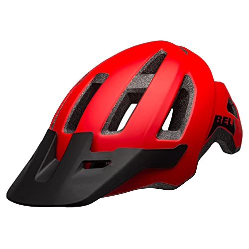 BELL Nomad Casco de Bicicleta de montaña, Hombre, Rojo Mate y Negro, Talla única