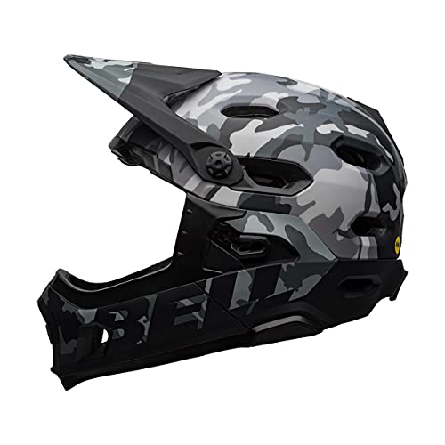 BELL Super Dh MIPS Casco de Bicicleta de montaña, Unisex Adulto, Camuflaje Mate y Negro Brillante, L | 58-62cm