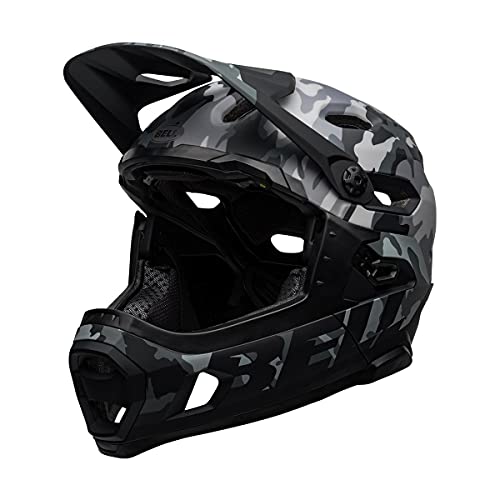 BELL Super Dh MIPS Casco de Bicicleta de montaña, Unisex Adulto, Camuflaje Mate y Negro Brillante, L | 58-62cm