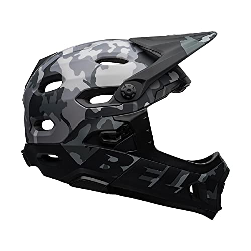 BELL Super Dh MIPS Casco de Bicicleta de montaña, Unisex Adulto, Camuflaje Mate y Negro Brillante, L | 58-62cm