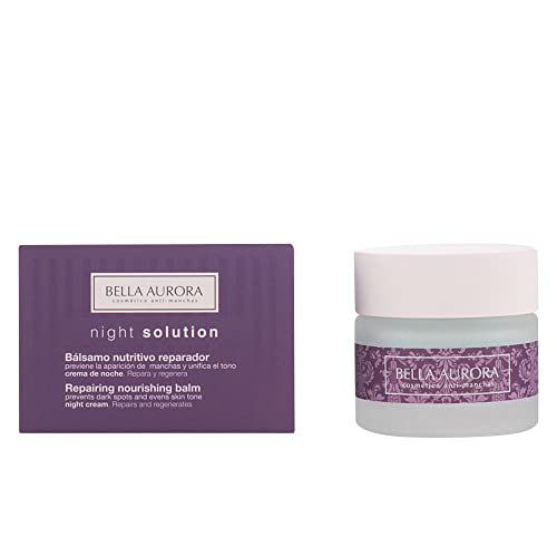 Bella Aurora Crema de Noche Nutritiva Anti-Fatiga Mujer 40+ Años, 50 ml | Anti-Arrugas | Anti-Edad | Anti-Manchas | Tratamiento Facial Hidratante | Night Solution