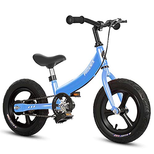 BERJMA Bicicleta De Equilibrio para Niños 2 En 1 Bicicleta para Niños, Adecuada para Niños Y Niñas De 2 a 7, Bicicletas Sin Pedales Bicicleta Sky blue-14inche