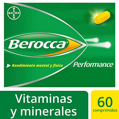 Berocca Performance Complejo de Vitaminas y Minerales Sin Cafeína, Contribuye al Rendimiento Mental y Físico, 60 Comprimidos