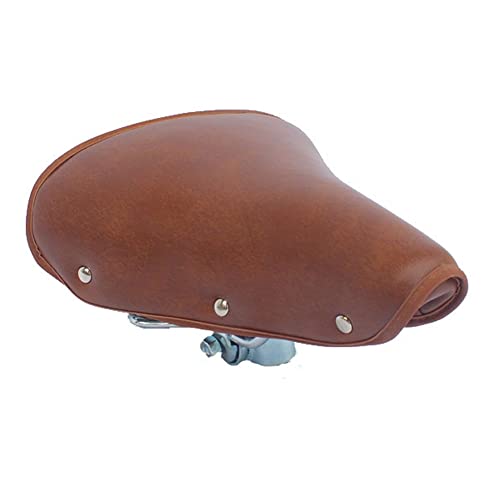 BESTGIFT Bike Assise Universel Marron Vintage Rivets Confortable Classique Cuir PU Spring Selle de Vélo pour Homme Femme