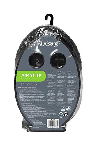 BESTWAY 62004 - Inflador De Pie Air Step Air Pump 28x19 cm con Manguera Flexible y Adaptadores para Diferentes Válvulas de Inflado con Movimiento Arriba-Abajo