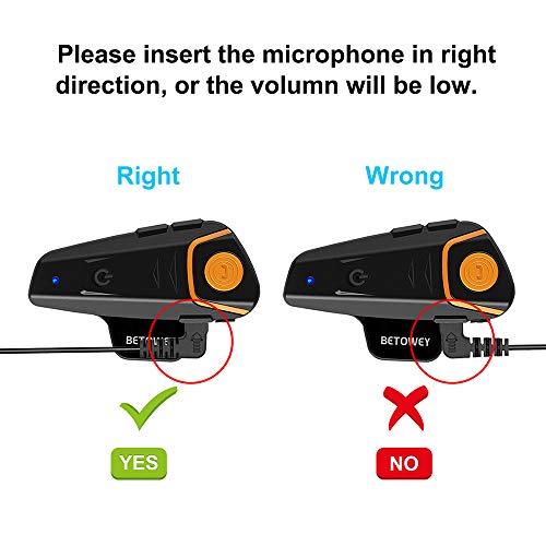 BETOWEY BT-S2 Auriculares Intercomunicador Moto Bluetooth para Motocicletas, Intercomunicador Casco Moto con Radio FM, Gama Comunicación Intercom de 1000m, Impermeabilidad (Paquete 1, Micrófono Suave)