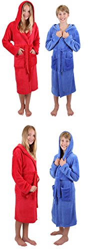 Betz Albornoz con Capucha para niños Chicas Chicos tamaños 128-176 de Color Azul y Rojo Tamaño 140 / Rojo