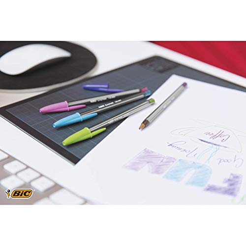 BIC Cristal Multicolour Bolígrafos Punta Ancha (1,6 mm) + Fun Bolígrafos Punta Ancha (1,6 mm) – Surtidos, Blíster de 6+2 Unidades