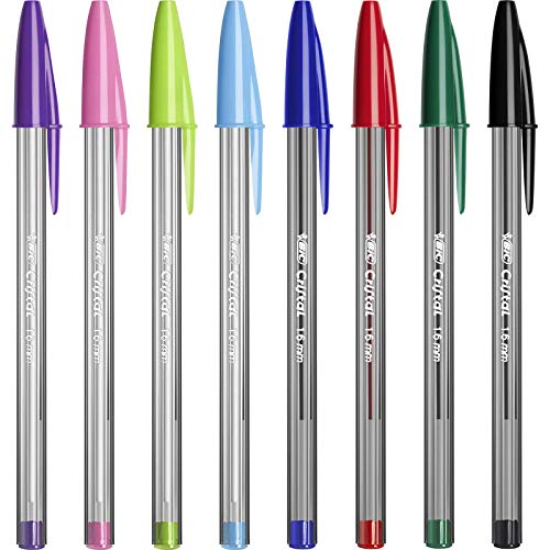 BIC Cristal Multicolour Bolígrafos Punta Ancha (1,6 mm) + Fun Bolígrafos Punta Ancha (1,6 mm) – Surtidos, Blíster de 6+2 Unidades