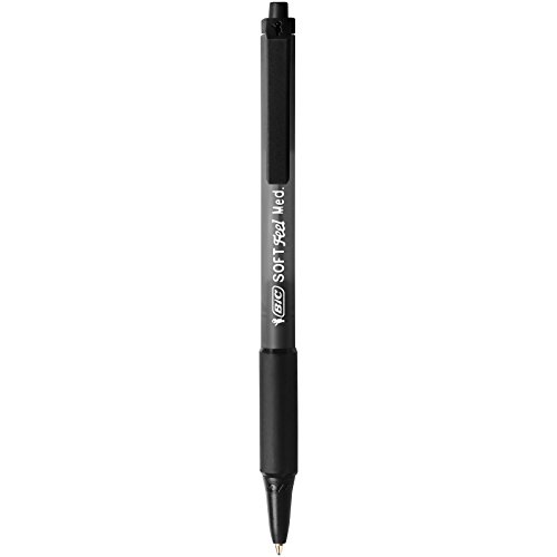 Bic Soft Feel Clic Grip - Bolígrafo de bola retráctil negro (trazo de 1 mm, 12 unidades)