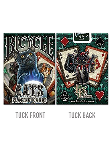 Bicycle Cats Baraja de Cartas para coleccionistas, Magos y cardistry de diseñadas por Lisa Parker, Color Negro (10025395)