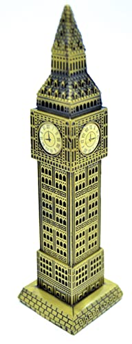 (BIGBEN Big Ben) Gran Ben, 18cm Metal, Londres, Inglaterra Punto de Referencia Escultura decoración Ornamento casa Estilo clásico Edificio Retro, Plaza de Trafalgar, parlamento