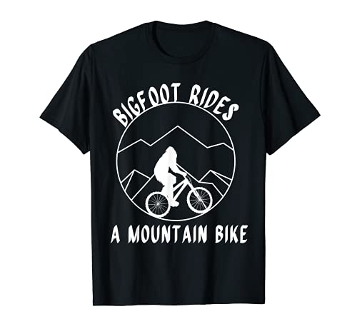 Bigfoot Rides A Mountain Bike Funny MTB Camiseta