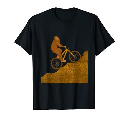 Bigfoot Rides A Mountain Bike Funny MTB Camiseta