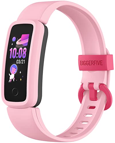 BIGGERFIVE Vigor Pulsera Actividad Inteligente Reloj Inteligente para Niños Niñas 5-15 Años, Impermeable IP68 Deportivo Smartwatch con Podómetro Pulsómetros Monitor de Sueño Contador de Caloría