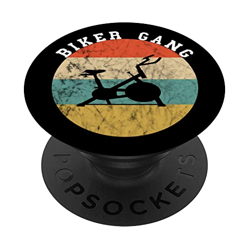 Biker Gang Spinning Class Team Squad Vintage Retro Puesta de sol PopSockets PopGrip Intercambiable