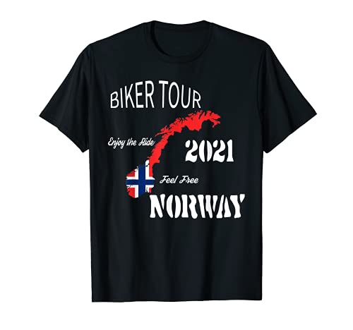 Biker Tour 2021 Noruega Moto Viaje Vacaciones Regalo Camiseta
