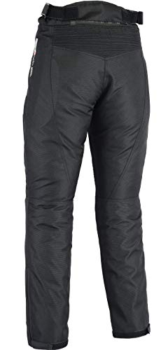 Bikers Gear Australia Pantalones de Motocicleta Impermeables para Mujer, Color Negro con ventilación extraíble Forro térmico y CE1621-1 Armour UK14R L/R