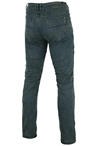 Bikers Gear Australia - Pantalones Vaqueros con Protectores para Motocicleta, elásticos, con Forro Kevlar CE 1621-1, Protectores extraíbles, pantalón Vaquero, de Estilo Vintage, Talla 12